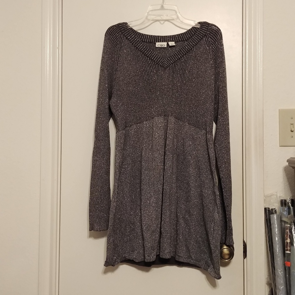 Grey sweater blouse